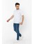 Yuvarlak Yaka Beyaz Relax Organik Pamuk T-Shirt 4