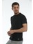 Yuvarlak Yaka Siyah Slim Fit Organik Pamuk T-Shirt 1