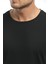 Yuvarlak Yaka Siyah Regular Fit Organik Pamuk T-Shirt 4