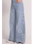 Yıldız Detaylı Bol Paça Kız Denim Pantolon 5