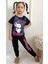 Kız Çocuk Desenli Kısa Kollu Pijama Takımı 1