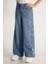 Yıldız Detaylı Bol Paça Kız Denim Pantolon 1