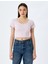 Fiyonklu Crop U Yaka Slim Fit Kısa Kollu Tişört 3