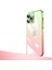 Apple iPhone 12 Pro Max Kılıf Parlak Renk Geçişli Kamera Korumalı Senkron Kapak-Pembe-Yeşil 1
