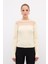 Yaka Detaylı Triko Kazak Ekru 13944610000 1