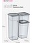 2'li Set Skali Kare Saklama Kabı Antrasit (2'şer Adet 740 Ml, 1440 Ml, 2350 Ml) 2