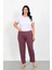 Kadın Büyük Beden Mürdüm Tek Alt Pijama 27555 1