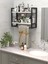 2 Raflı Metal Düzenleyici Havluluk Baharatlık Duvara Monte Banyo Rafı Metal Organizer Çok Amaçlı Raf 3