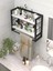 2 Raflı Metal Düzenleyici Havluluk Baharatlık Duvara Monte Banyo Rafı Metal Organizer Çok Amaçlı Raf 5