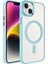 Apple iPhone 13 Kılıf Wireless Şarj Özellikli Krom Magsafe Silikon Kapak 1