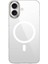 Apple iPhone 16 Kılıf Magsafe Şarj Özellikli Şeffaf Cam Arka Yüzey G-Glass Kapak 1
