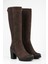 Kadın Daen Kahve Süet Deri Topuklu Çizme 2