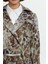 Leopar Desenli Kahverengi Kısa Blazer Ceket 4