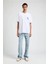 Guess Erkek Beyaz Pamuk T-Shirt Logolu, Regular Fit 1