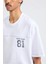 Guess Erkek Beyaz Pamuk T-Shirt Logolu, Regular Fit 3