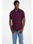 Erkek Polo Yaka Siyah Kırmızı Çizgili T-Shirt 2