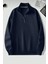 2\'li Paket Dik Yaka Yarım Fermuarlı Düz Kazak Sweatshirt 2