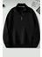 2\'li Paket Dik Yaka Yarım Fermuarlı Düz Kazak Sweatshirt 3