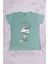 Kız Çocuk Tshirt Pistachio Baskılı Bisiklet Yaka E2 1