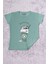 Kız Çocuk Tshirt Pistachio Baskılı Bisiklet Yaka E2 2