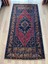 110X217CM Mavi Kırmızı Vintage El Dokuma Halı, Ev ve Ofis Için Harika Kondisyonlu Nostaljik Halı 1