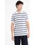 Erkek Polo Yaka Beyaz Siyah Çizgili T-Shirt 2
