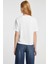 Kadın Crop Boxy T-Shirt Nakış Işlemeli Beyaz 3
