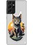 Samsung Galaxy A22 Silikon Kılıf Gri Tablo Kedi 1