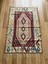80 x 123 cm vintage Türk Geometrik Kilim, Küçük Boy Pastel Renkli Kilim, 40 Yıllık El Dokuma Şık Kilim 1