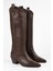 Kadın Meot Kahve Cilt Topuklu Western Binici Çizme 1