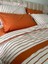 Biye Detaylı Çizgili Çift Kişilik Patlı Nevresim Takımı 6 Parça 4