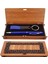 Ahşap Kutulu Koyu Mavi Kalem ve Anahtarlık Set 2
