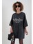 Antrasit You Say Love Baskılı Soluk Efektli Oversize Tshirt 1