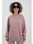 Pudra O Yaka Triko Detay Modal Sweatshirt Pantolon Takım 3