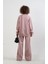 Pudra O Yaka Triko Detay Modal Sweatshirt Pantolon Takım 5