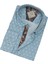 Pamuklu Açık Mavi Desenli Uzun Kollu Erkek Gömlek (Slim Fit Kalıp) 2