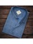 Pamuklu Mavi Uzun Kollu Erkek Gömlek (Slim Fit Kalıp) 1