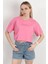 Kadın Bisiklet Yaka Hipan Hipan Baskılı T-Shirt Pembe - 925041 1