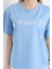 Kadın Bisiklet Yaka Lets Hand Varak Baskılı T-Shirt Mavi - 925030 4