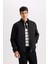 Slim Fit Dar Kesim Dik Yaka Lastikli ve Fermuarlı Su Geçirmez Mont D7532AX25SP 1