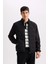 Slim Fit Dar Kesim Dik Yaka Lastikli ve Fermuarlı Su Geçirmez Mont D7532AX25SP 3