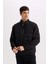 Slim Fit Dar Kesim Dik Yaka Lastikli ve Fermuarlı Su Geçirmez Mont D7532AX25SP 4