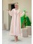 Yakalı Dantel Güpür Detay Abaya 7830 Taş 1