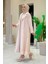 Yakalı Dantel Güpür Detay Abaya 7830 Taş 3