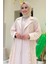 Yakalı Dantel Güpür Detay Abaya 7830 Taş 4