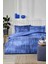 Horizon Mavi King Size Battal Boy Lastikli Fitted Çarşaf Nevresim Takımı 1