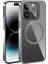 Apple iPhone 15 Pro Max Kılıf Magsafe Wireless Şarj Özellikli Standlı Zore Klon Kapak-Gümüş 1