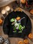 Çocuk Siyah Dino Baskı Bisiklet Yaka Sweatshirt 1