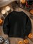 Çocuk Siyah Dino Baskı Bisiklet Yaka Sweatshirt 2