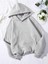 Desensiz Düz Sweatshirt - Gri Oversize Kışlık Kalın Kapüşonlu 1